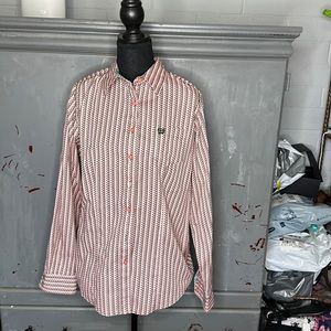Women’s Cinch Western Button Down Collared Shirt, Size XL, Pink and Gray